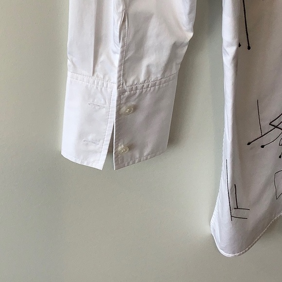 Lafayette 148 New York White with Black Design Tunic - Picture 8 of 11